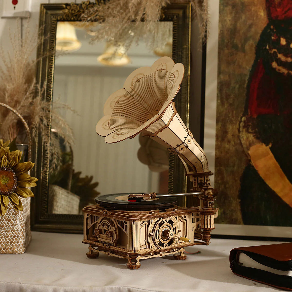 ROKR DIY Crank Classic Gramophone
