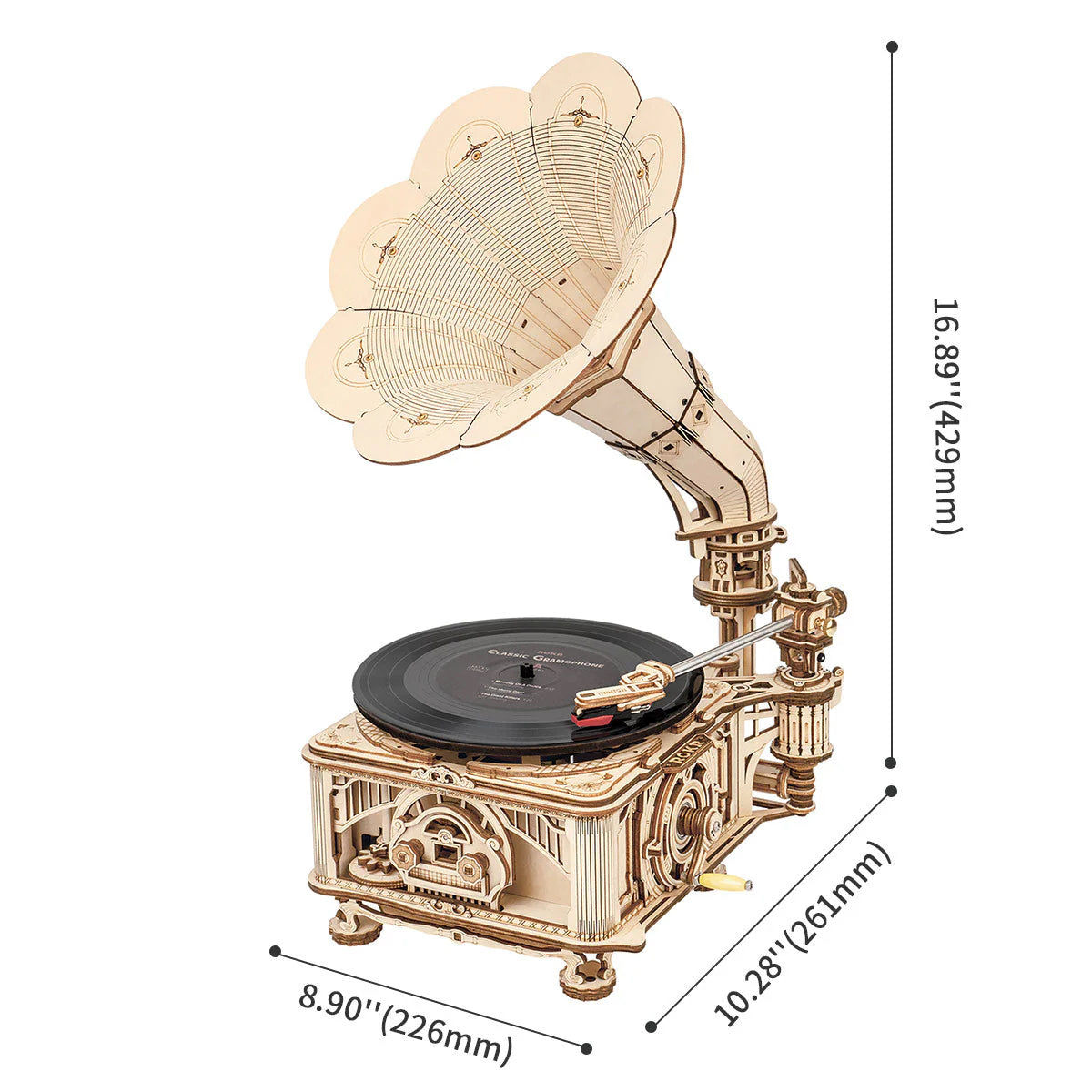 ROKR DIY Crank Classic Gramophone