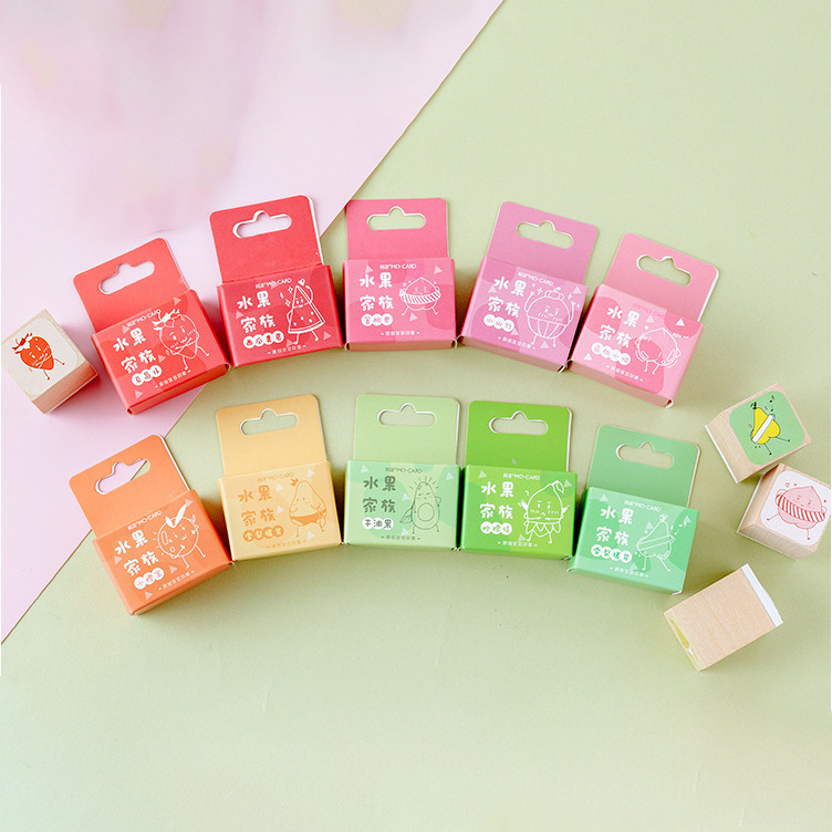 Kawaii Fruit Stamps, Neat and Detailed, Crafting Decoration, Wooden Stamp