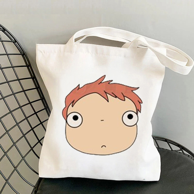 Ponyo On The CliffNo Canvas Tote Bag, Shoulder Tote Bag, Shopping Bag