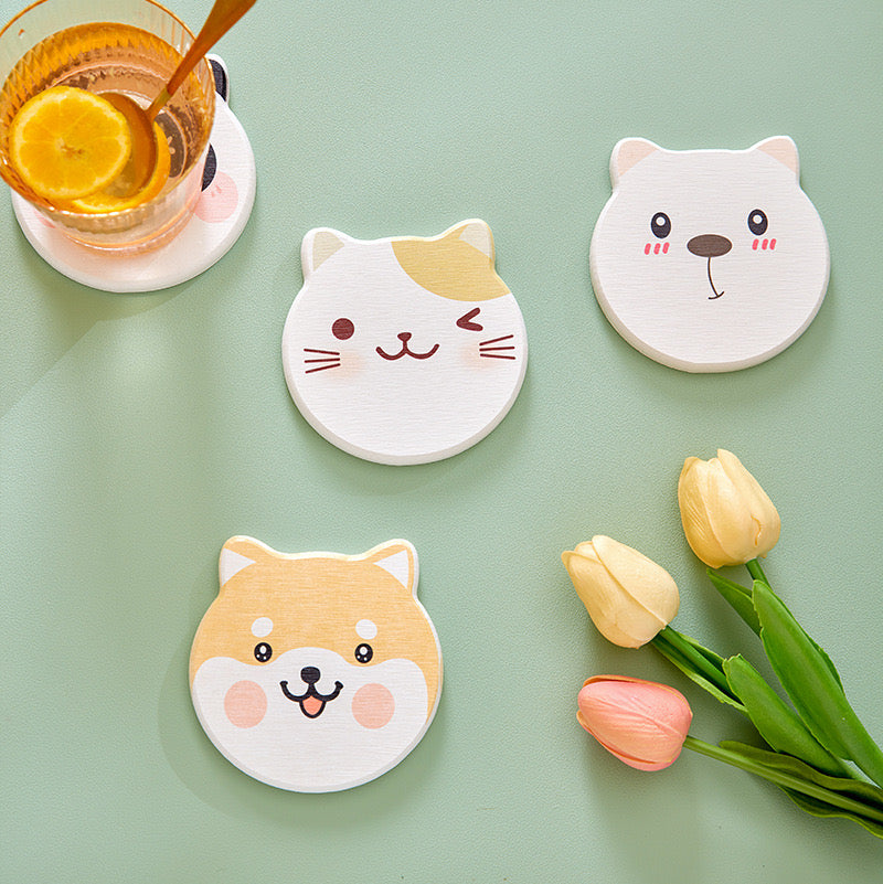 Diatomite Coasters ——Cute animal Cat Lover and Dog Lover Housewarming Gift Mug Accessory