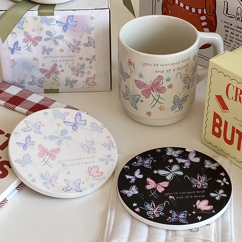 Diatomite Coasters Ins Style ButterFly Cute Gift