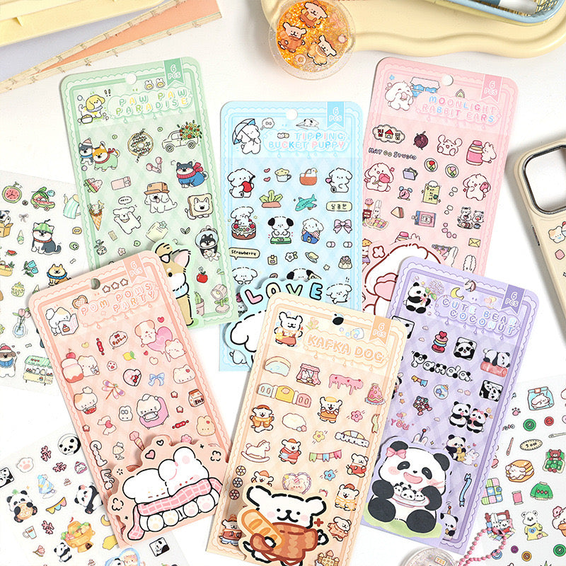 Cute Dog Animals Stickers Stationery Journal Diary Decorations Gifts School