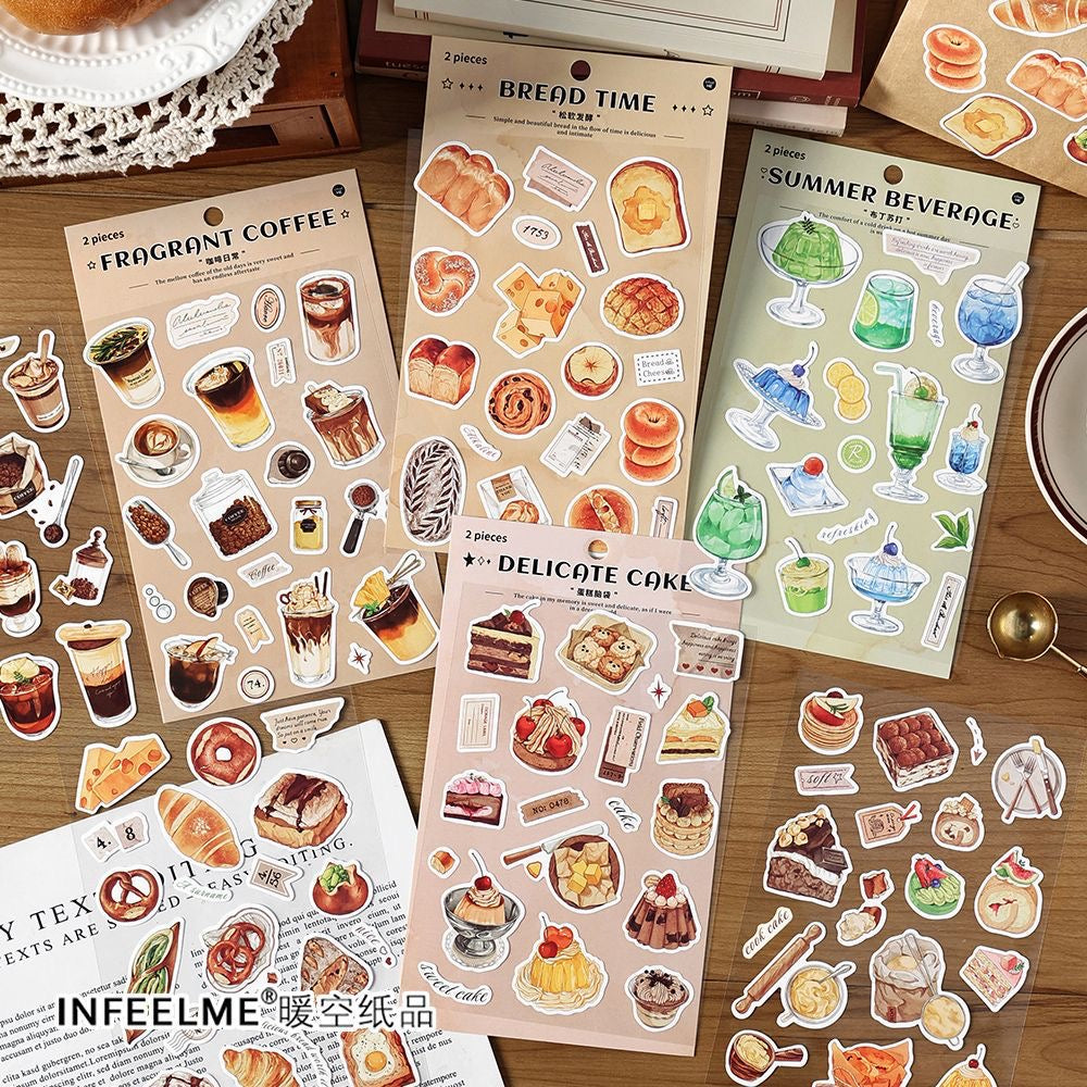 Cafe Sticker Bread Coffee Cake Decoration Gift Journal Diary Stationery