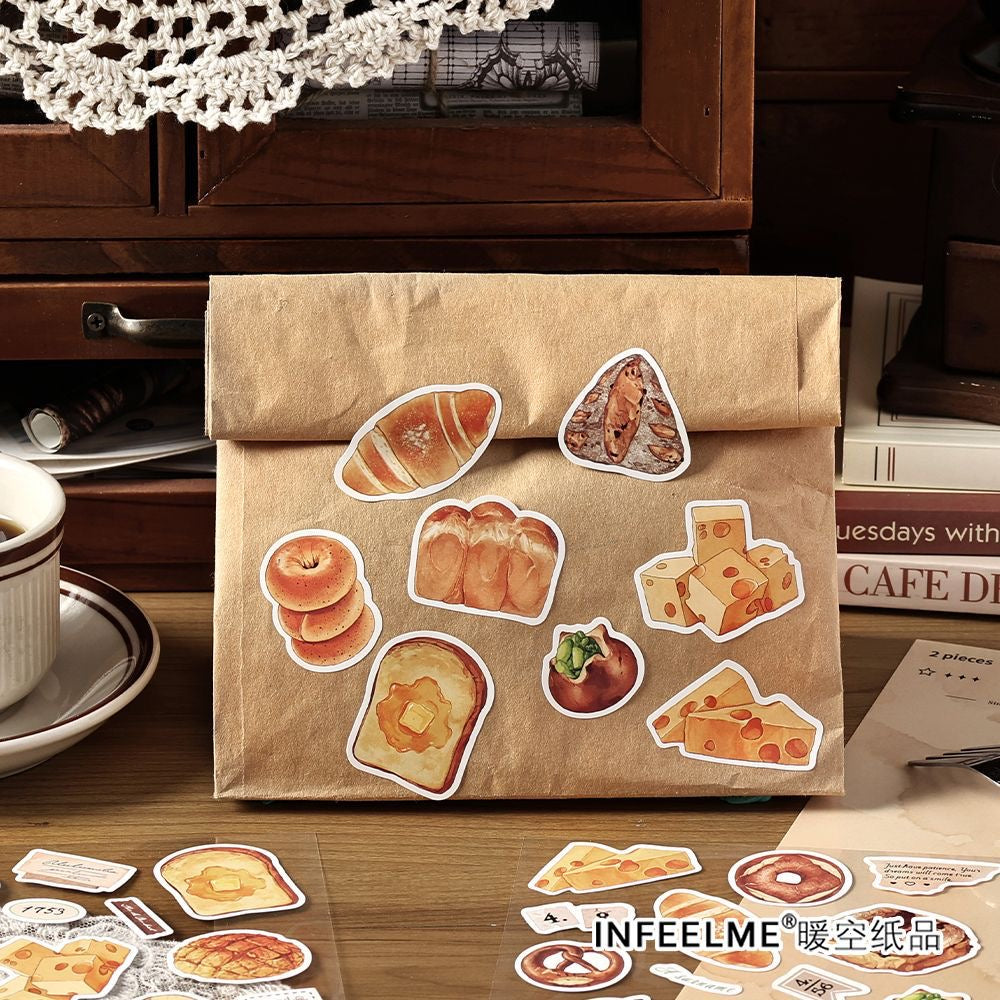 Cafe Sticker Bread Coffee Cake Decoration Gift Journal Diary Stationery