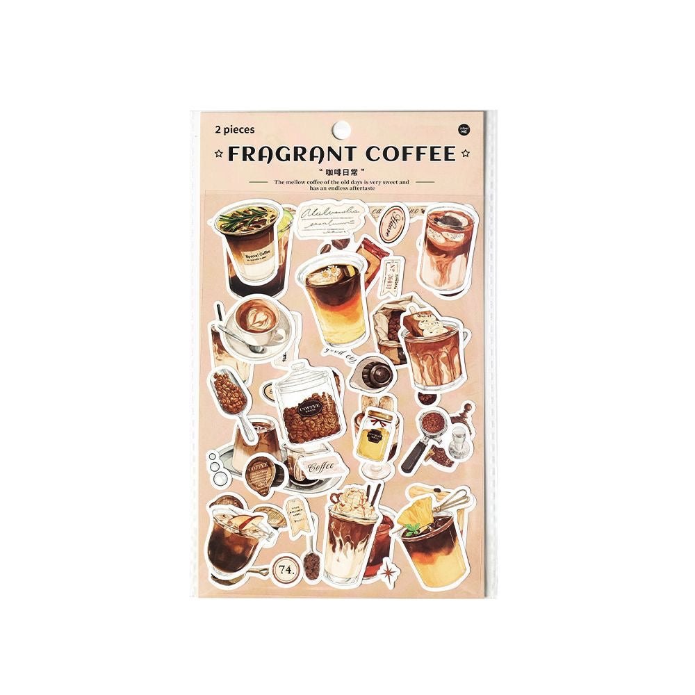 Cafe Sticker Bread Coffee Cake Decoration Gift Journal Diary Stationery