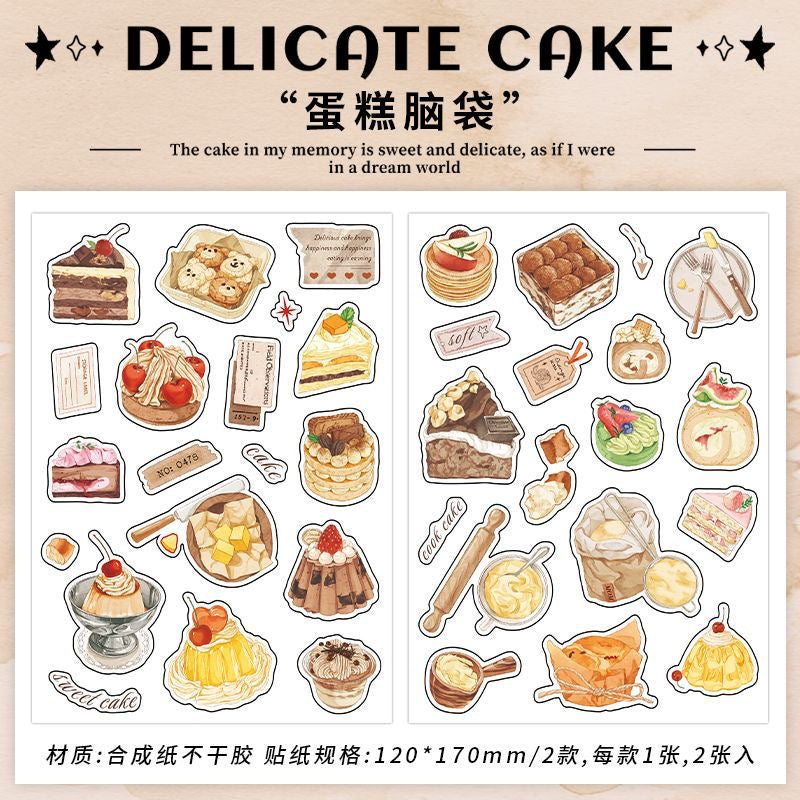 Cafe Sticker Bread Coffee Cake Decoration Gift Journal Diary Stationery