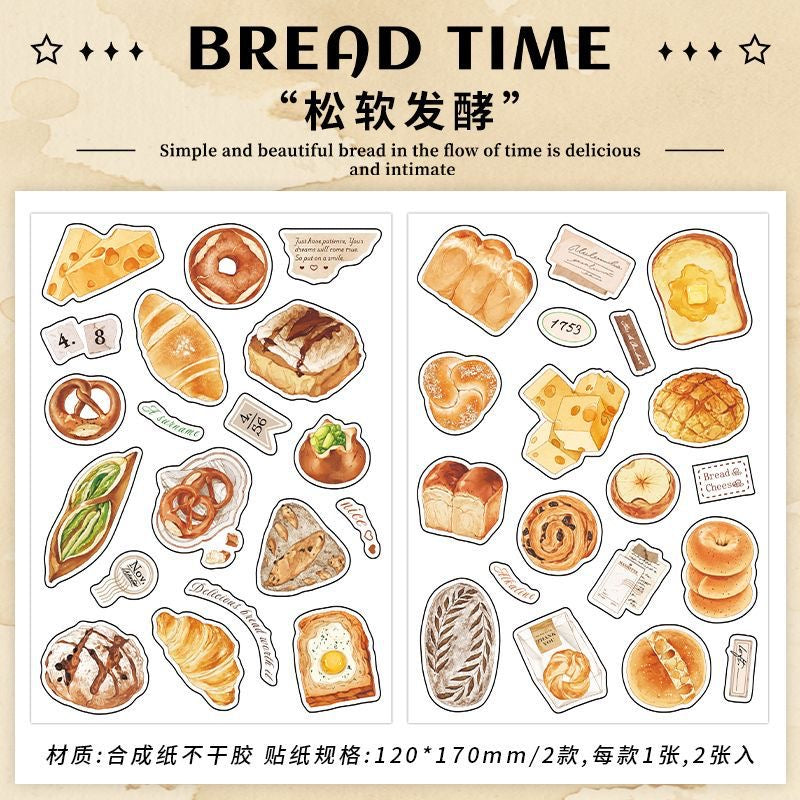 Cafe Sticker Bread Coffee Cake Decoration Gift Journal Diary Stationery
