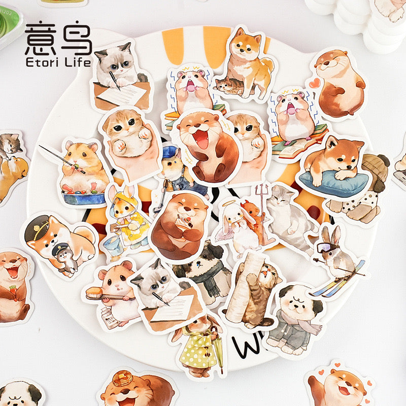 Cute Sticker Animal Dog Cat lover Otter Decoration Gift Journal Diary