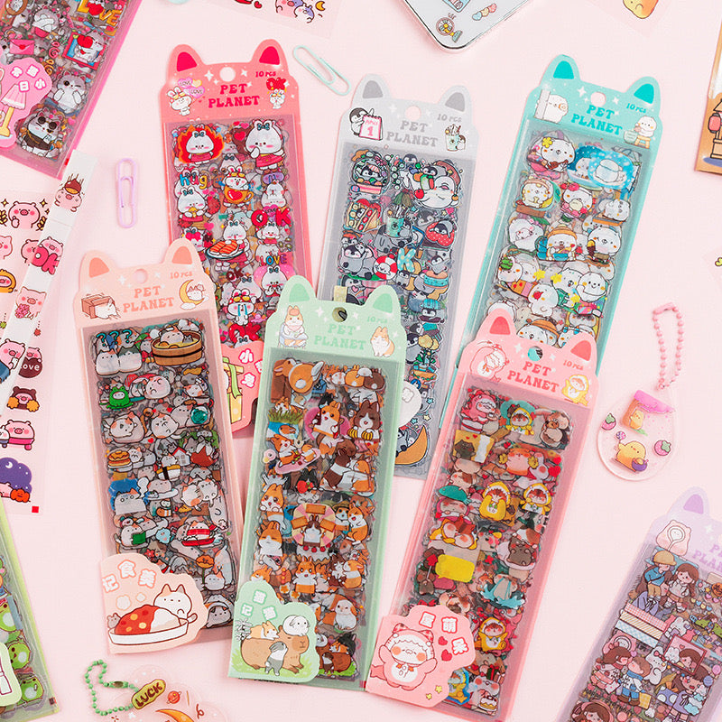 Pet Planet Sticker Cute Animal Dog Cat Bunny Bear