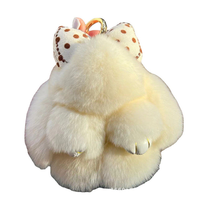 Furry Soft Plush Rabbit with Bow Cute Keychain Gift Popular Popular