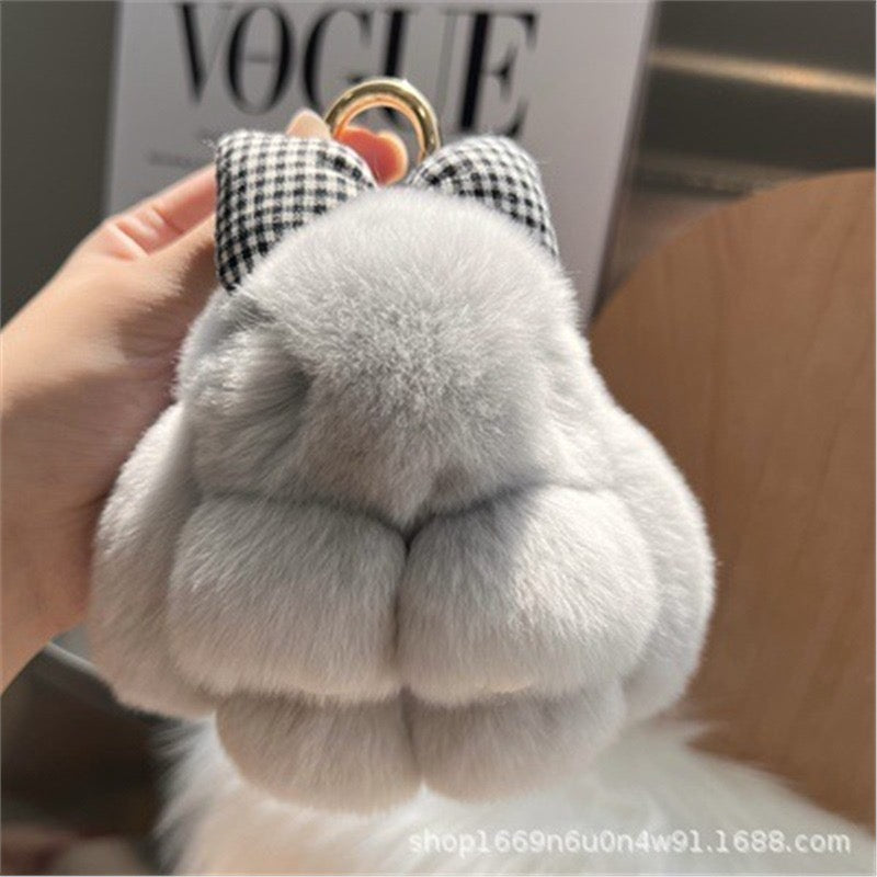 Furry Soft Plush Rabbit with Bow Cute Keychain Gift Popular Popular