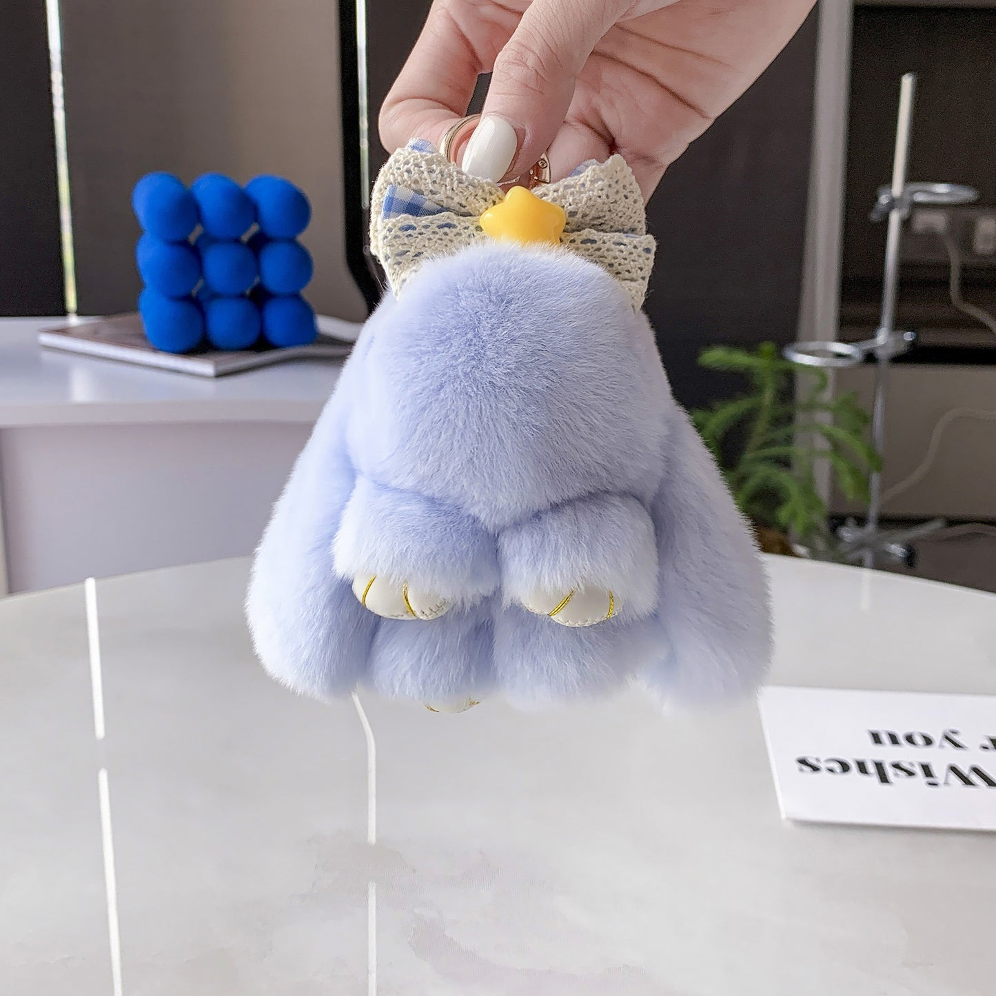 Furry Soft Plush Rabbit with Bow Cute Keychain Gift Popular Popular