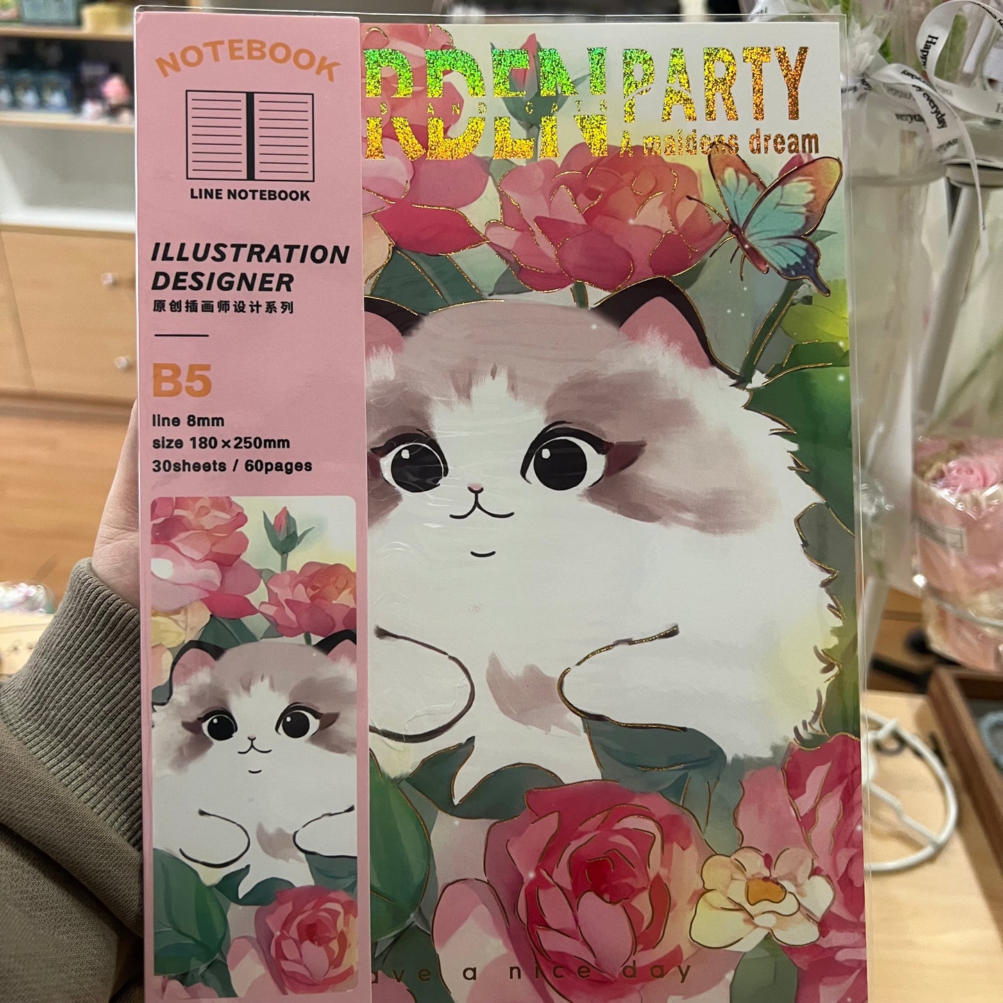 B5 Notebook Cute Cat Lover Stationary High Quality Paper