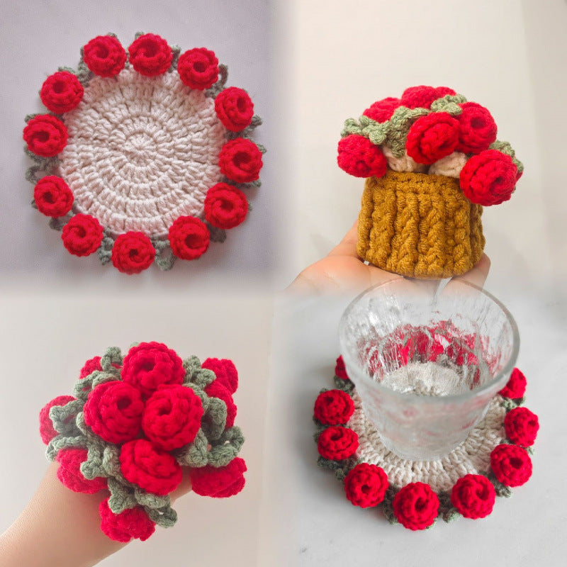 CROCHET FLOWER COASTER
