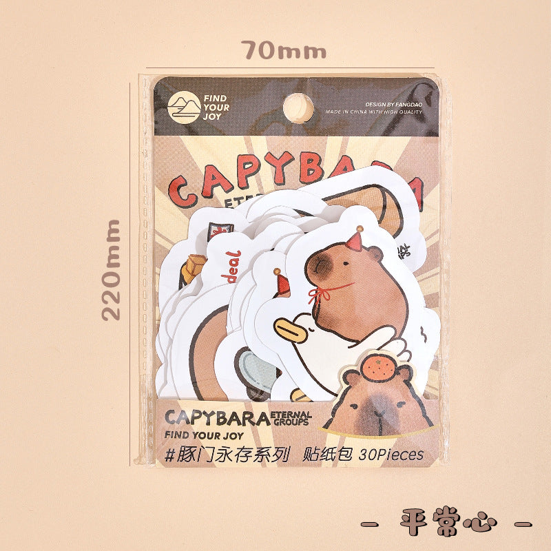 Capybara Eternal Groups Sticker, water bottle laptop stickers 30 pcs
