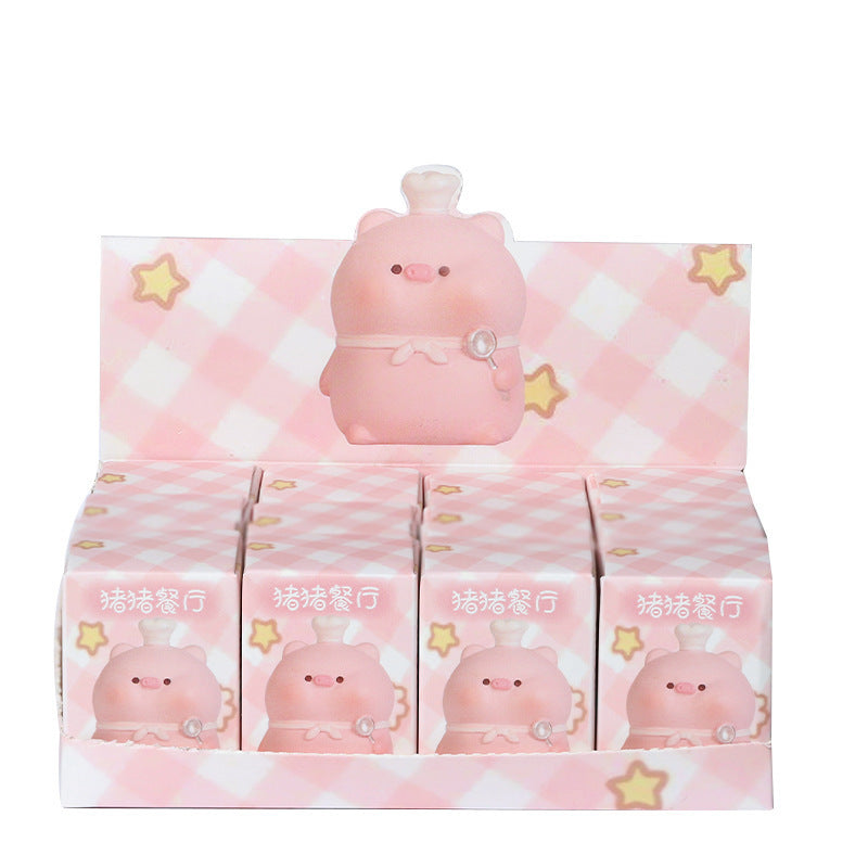 Piggy Restaurant Blind Box, Pink Pig Family, Restaurant Series