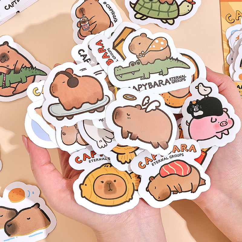Capybara Eternal Groups Sticker, water bottle laptop stickers 30 pcs