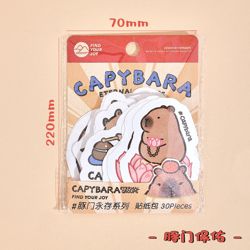 Capybara Eternal Groups Sticker, water bottle laptop stickers 30 pcs