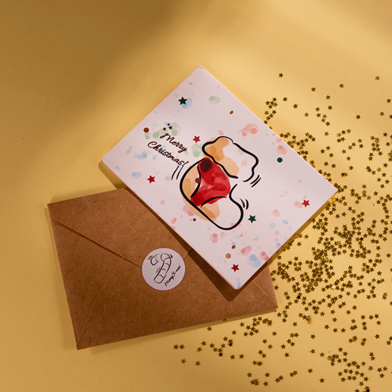 Christmas Cute Greeting Card, 6x4 Inches with Envelope, Share the Happiness