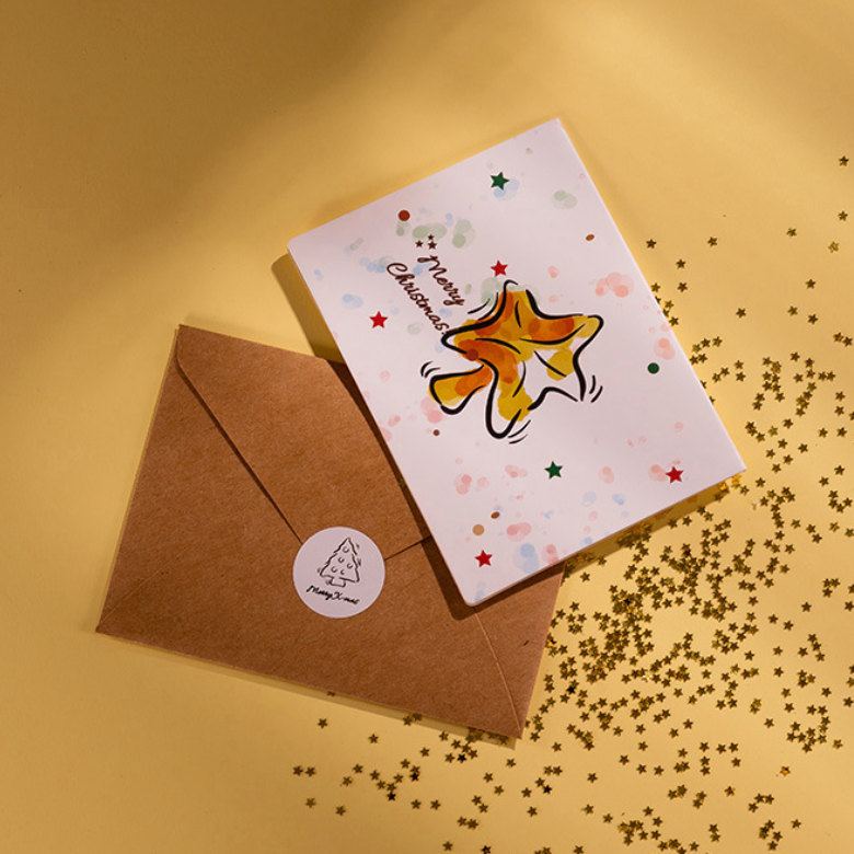 Christmas Cute Greeting Card, 6x4 Inches with Envelope, Share the Happiness