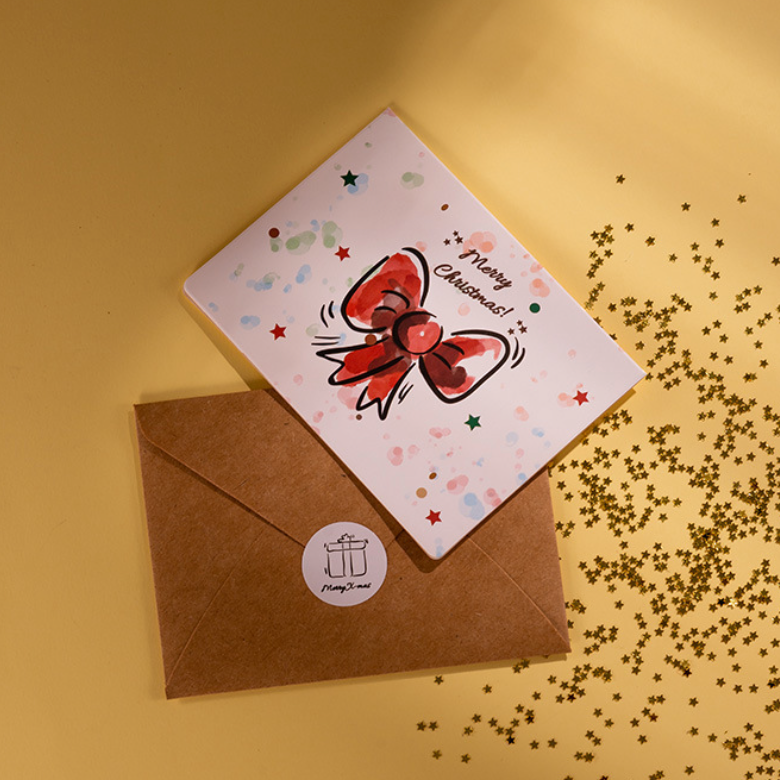 Christmas Cute Greeting Card, 6x4 Inches with Envelope, Share the Happiness