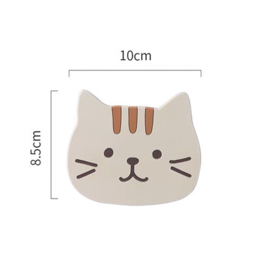 Kitty Coaster, Cup Coaster, Plastic Mat, Cat Lover Gift