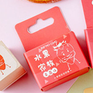 Kawaii Fruit Stamps, Neat and Detailed, Crafting Decoration, Wooden Stamp