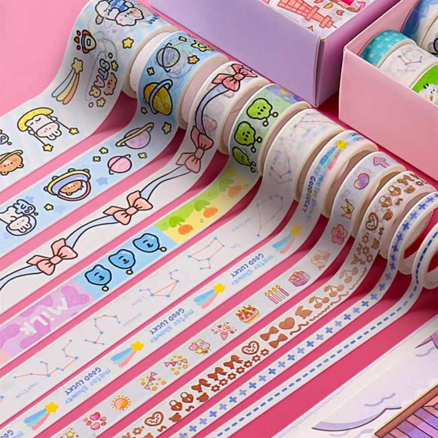 Cute Pink Washi Tape Set β 100 Rolls of Decorative Masking Tape for Crafts, Journaling & DIY Projects