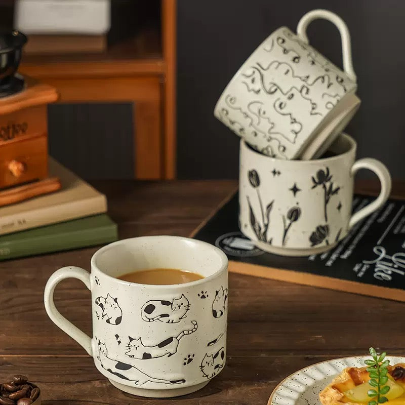 Cat/Flower Mug