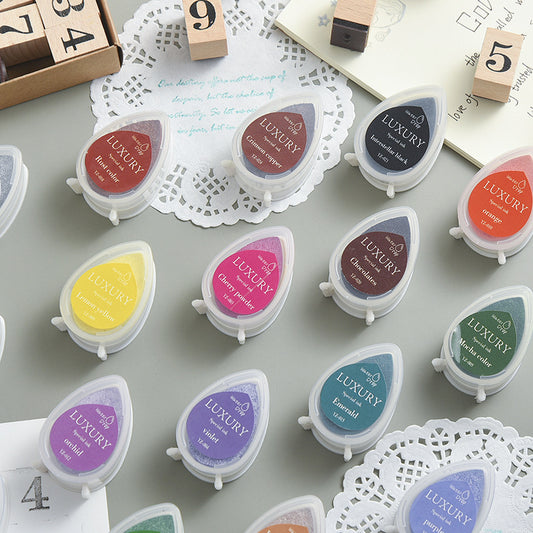 Tear Shape Ink Pad, Washable, Colourful Hand, Stamp Craft Wood