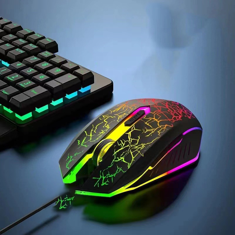 V3 Gaming Mouse Ergonomic Wired Computer Mouse with 7 Colours LED Backlight, 4 DPI Settings Up to 3600 DPI