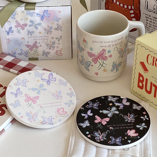 Diatomite Coasters Ins Style ButterFly Cute Gift