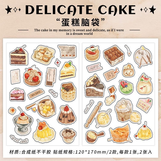 Cafe Sticker Bread Coffee Cake Decoration Gift Journal Diary Stationery