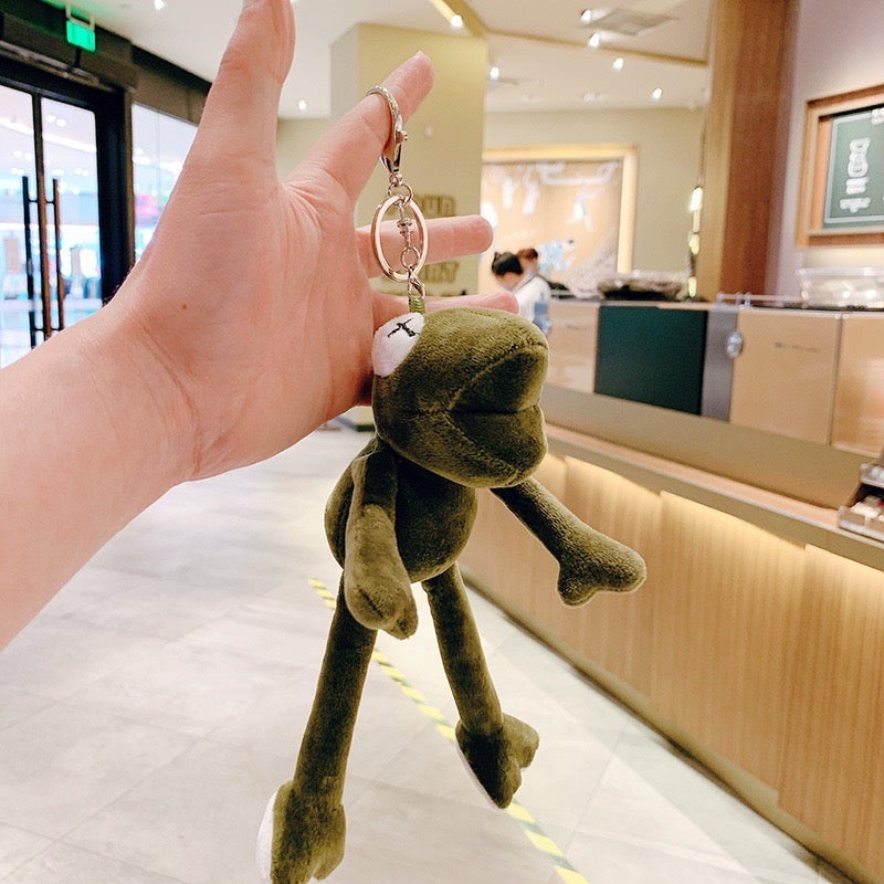 Long Leg Frog Plush Keychain Cute Gift Decoration for Bag