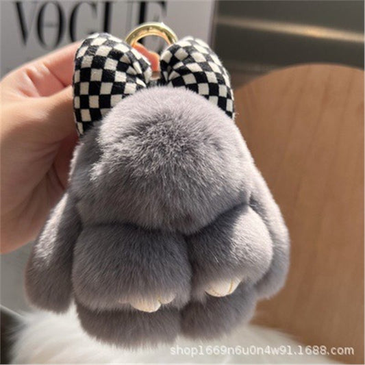 Furry Soft Plush Rabbit with Bow Cute Keychain Gift Popular Popular