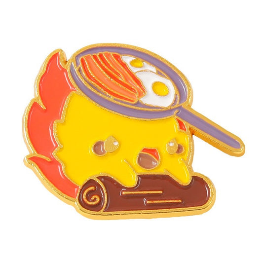 Ghibli Lover Metal Pins Cute Gift  Decoration Moving Castle Fire