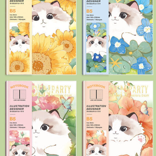 B5 Notebook Cute Cat Lover Stationary High Quality Paper