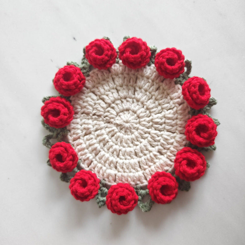 CROCHET FLOWER  COASTER