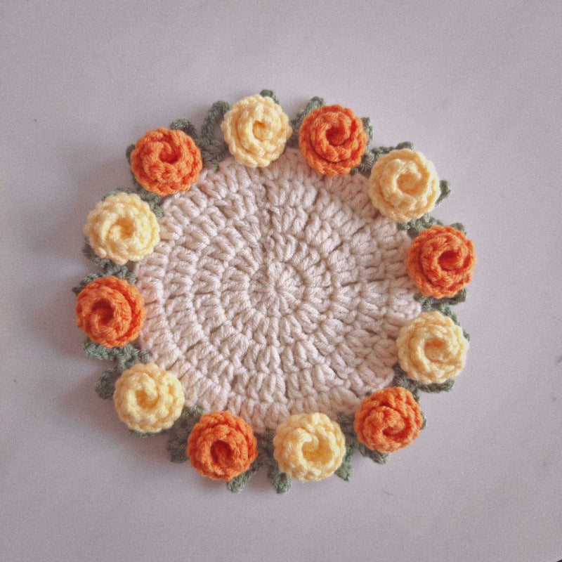 CROCHET FLOWER  COASTER