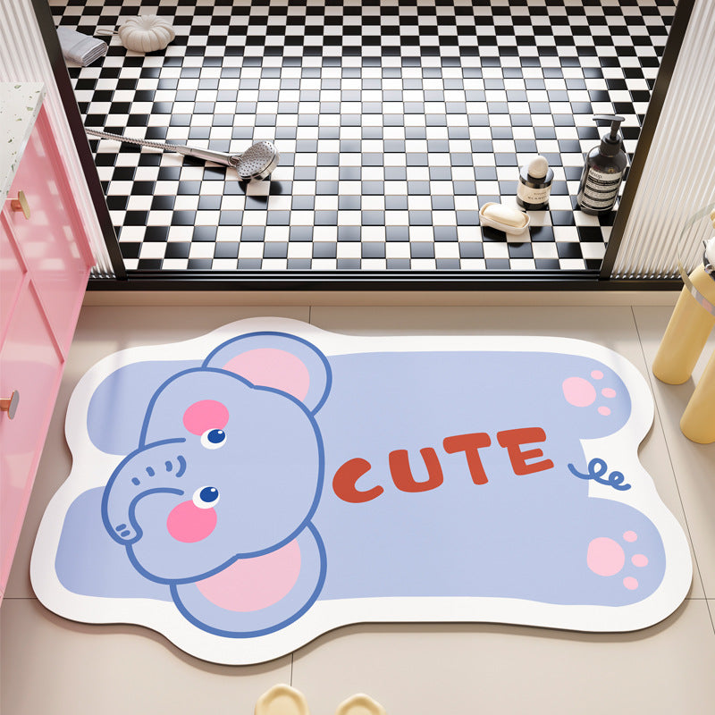 CUTE ELEPHANT BATHROOM MAT