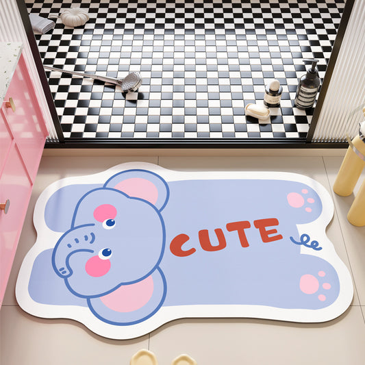 CUTE ELEPHANT BATHROOM MAT