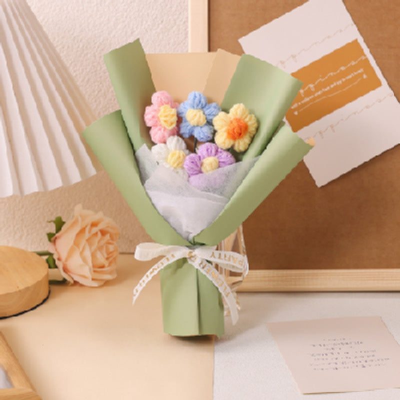 Hand Made Crochet Bouquet Cute Flower Gift