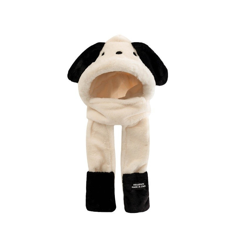 Plush Hooded Scarf Cute Style