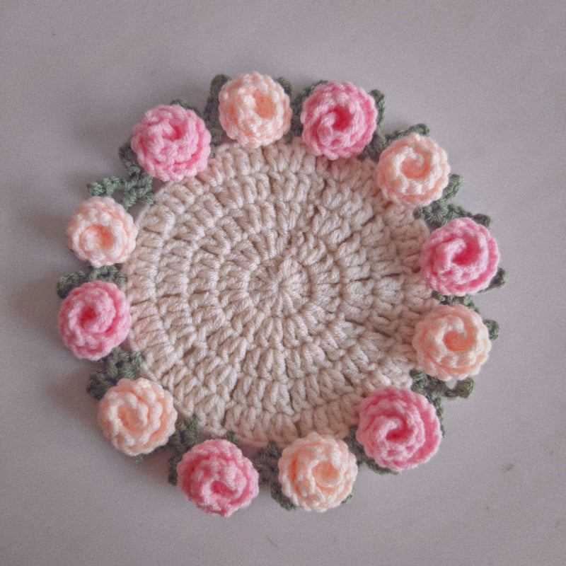 CROCHET FLOWER  COASTER