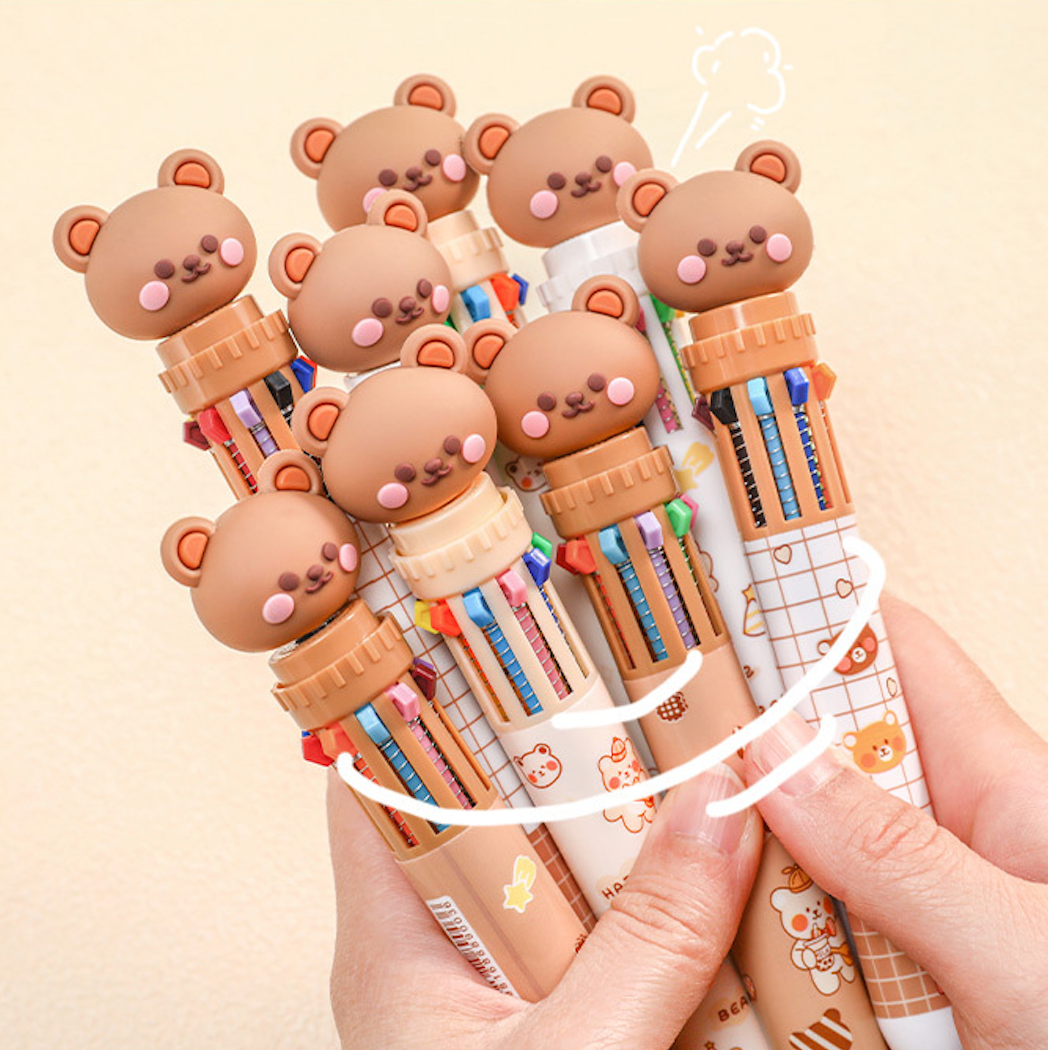 10 Colour Bear Pen