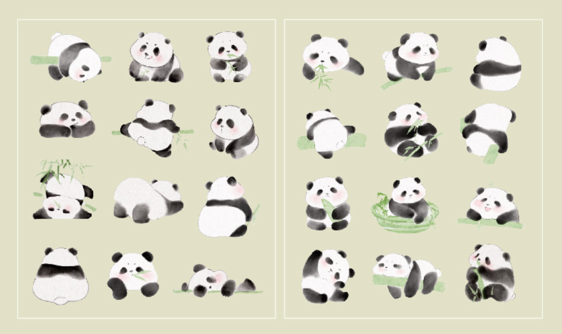 Panda Here Sticker