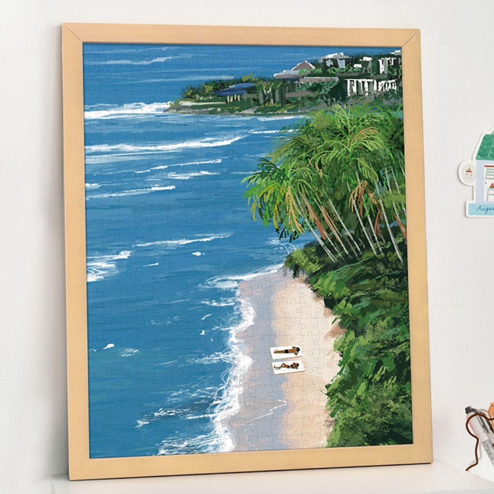 500-Piece "Sunlight Beach" Multilingual Jigsaw Puzzle – Puzzle for Adults & Teens